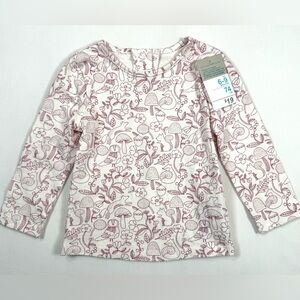 NWT PRIMARK Girls Woodland Print Long Sleeve Top 6-9M Forest Animals Granola NEW